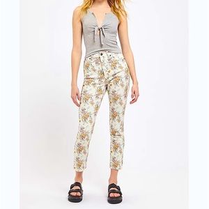 NWT BDG Urban Outfitters 27 Floral High Waist Jeans Girlfriend Slim Straight
